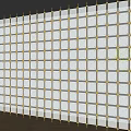 Elegant Partition With Golden Frames Star Patterned Glass And Green Plant 3d model