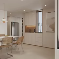 Modern Living and Dining Room Interior Design With Sofa Coffee Table And Wall Art