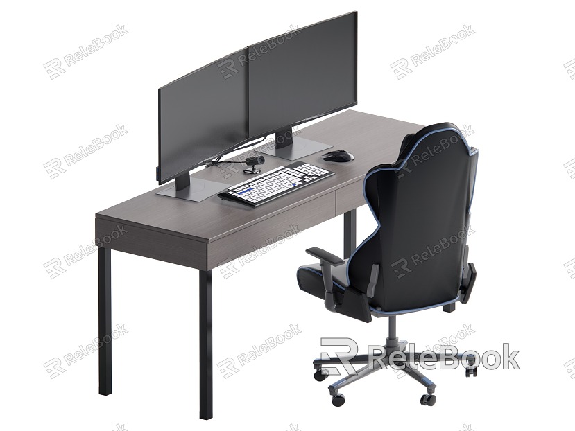 Office Desk E-Sports Chair model