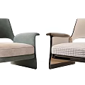 Modern Accent Chair With Fabric Upholstery In Brown Grey Beige Armrest Design For Living Room