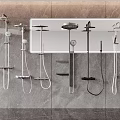 Modern Shower Heads Collection with Various Styles Black and Silver on Wall for Bathroom Fixtures