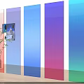 Colorful Transparent Glass Partition For Modern Interior With Multiple Decorative Colors