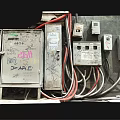 Old Electrical Distribution Boxes With Graffiti Wires And Connected Control Switches 3d model