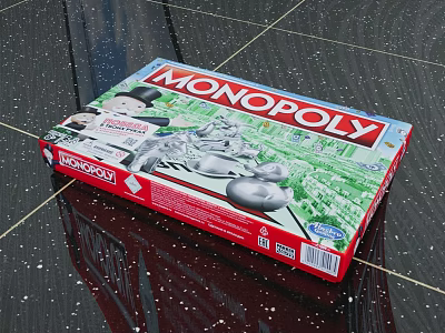 Monopoly Classic Board Game Box With Hasbro Brand And Colorful Packaging Design 3d model