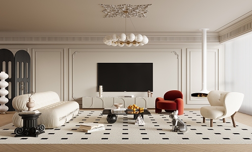 French Living Room 3d model