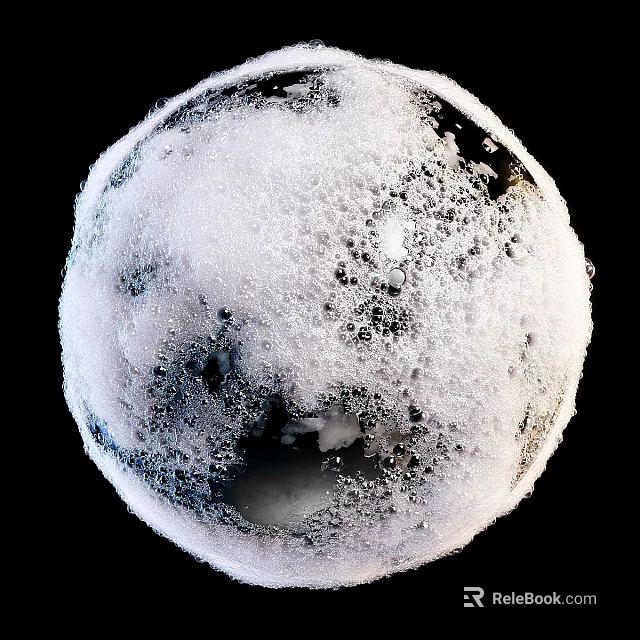 Spherical Decorative Component With Black And White Textured Surface And Crater Like Patterns 3d model 