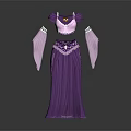 Purple Traditional Outfit Featuring Long Sleeves Elegant Patterns And Flowy Design