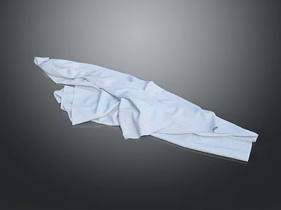 Soft White Textured Towel Folded Casually With Soft Surface On Dark Background 3d model