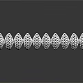 Transparent Curved Decorative Ornament Set With Hollow Out Patterns On Black Background Reflective Effect