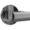 Modern Metal Door Handle With Textured Surface And Circular Base Design