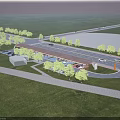 Ecological Parking Lot With Trees Charging Stations Parking Sign And Cars