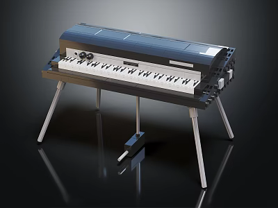 Professional Electronic Keyboard Music Equipment With Stand Control Knobs And Keybed 3d model