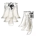 Colorful Glass Wall Lamps With Elegant Petal Shaped Design For Modern Decor