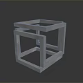 Modern Nested Metal Cube Frame Decorative Side Table For Home Living Space 3d model