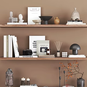 Modern Bookcase Ornaments Combination Vase Dried Flower Book Ornaments Art Ornaments Candlestick Aromatherapy 3d model