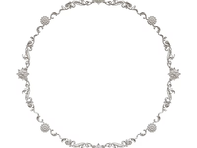 Ornate Circular Ceiling Light Panel With Intricate Floral Decorative Patterns For Interior 3d model