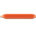Orange Ceramic Rolling Pin With Tapered Ends And Smooth Cylindrical Design 3d model