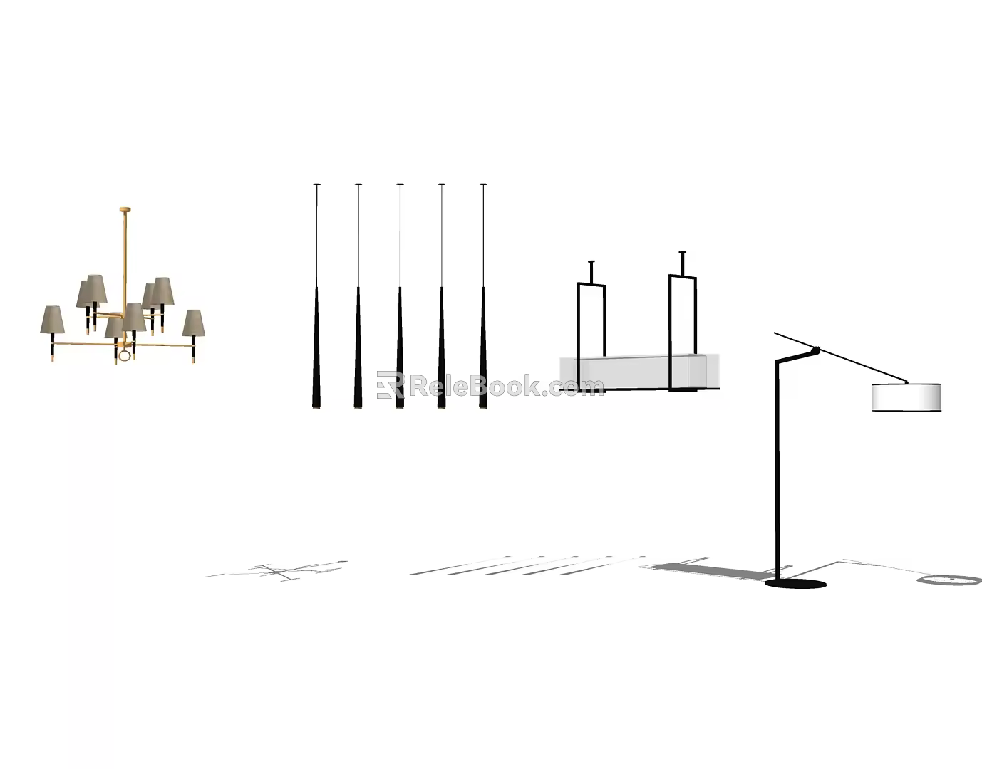 Modern lamp combination chandelier 3d model