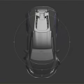 Modern Black Sports Car With Streamlined Body Rear Spoiler Aerodynamic Design And LED Headlights