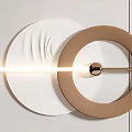 Modern Wall Decor With Circular Textured Designs And Warm Lighting Rings In Neutral Tones 3d model