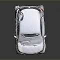 Snow Covered Silver Small Car With Gray Background And Shiny Wheels 3d model