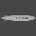 Modern Silver Meteor Airship With Streamlined Body And Tail Design