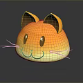 Cute Orange Cartoon Cat Shaped Soft Plush Toy With Smiling Face And Whiskers