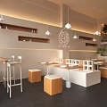 Modern Milk Tea Shop Interior Design With Chairs Tables And Decor