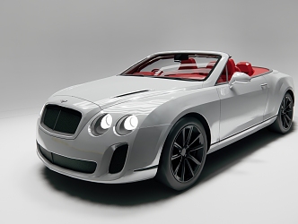 White Bentley Convertible Bentley Continental GT 3d model