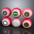 Multiple Eye Organ Models With Various Colored Irises And Eyelashes Design 3d model