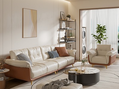 Modern Cream Living Room Sofa Multi-seat Single-seat Combination Sofa model