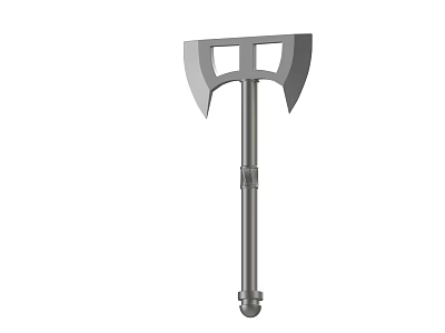 Historical Double Headed Axe Weapon Featuring Metal Shaft And Classic Design 3d model