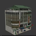 Old Multi Story Building Exterior With Chinese Signs Windows And Shop Entrance
