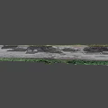 Cracked Gray Asphalt Road Surface With Green Vegetation On Edges