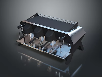 Professional Computer Equipment With Black Silver Metal Frame And Multiple Circular Components 3d model