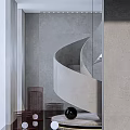 Sleek Modern Spiral Staircase With Curved Concrete Design In Minimalist Interior Space