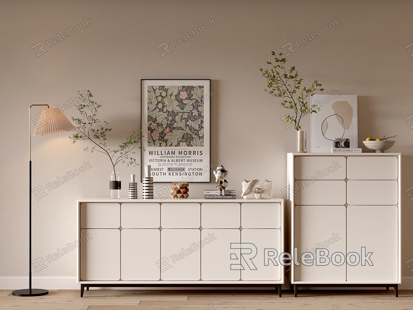 Cream Style Cabinet Whole Cabinet Sideboard Cabinet Balcony Cabinet Locker Entrance Cabinet model