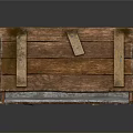 Open Lid Wooden Chest With Metal Interior Wooden Slats And Abandoned Personal Label