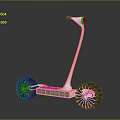 Sleek Modern Electric Bicycle Design With Large Wheels Blue Orange Details And Red Light