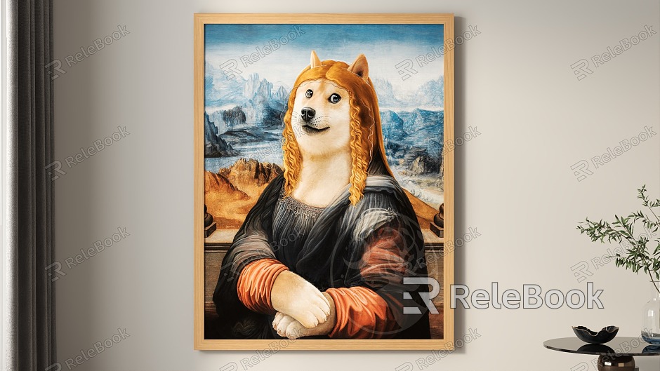 Nordic Animal Painting Fun Hanging Painting Mona Lisa model