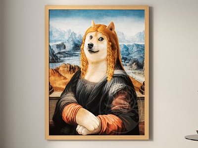 Nordic Animal Painting Fun Hanging Painting Mona Lisa model