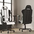 Modern Black And White Office Chair With Streamlined Backrest And Adjustable Arms