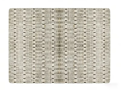Square Light Gray Rug With Woven Texture And Geometric Pattern Design 3d model