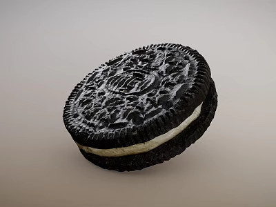 Delicious Oreo Cookie With Chocolate Biscuit Vanilla Cream Filling And Crunchy Top 3d model