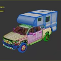 White Pickup Truck With Camper Top For Outdoor Camping Adventures