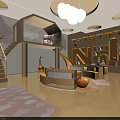 Children's Playroom Interior With Cloud Shaped Chandelier Tree Themed Walls Slide Staircase And Bookshelves