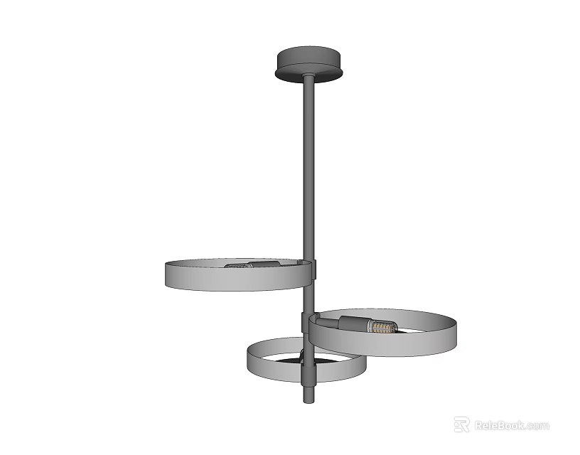 Modern Metallic Chandelier With Multi Tier Circular Design For Interior Decor 3d model