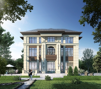 New Chinese Private Villa 3d model