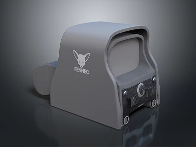 Gray RANS Tactical Weapon Sight With Fox Head Logo And Durable Build 3d model