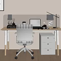 computer desk 3d model